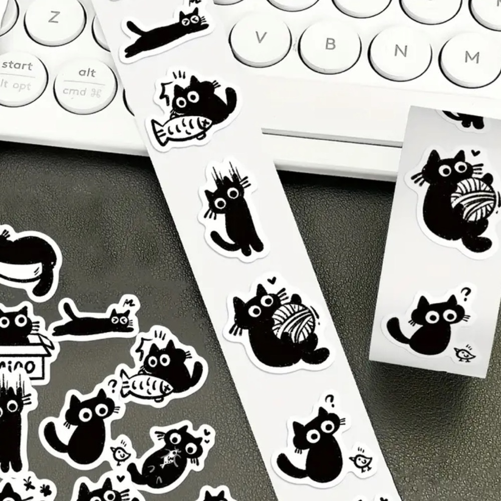 100 Black Cat Stickers - Picture 4 of 7